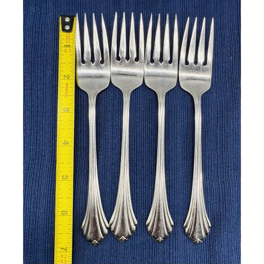 Oneida Bancroft Fortune Salad Fork 6.75 inch Lot‎ of 4 Stainless Flatware USA
